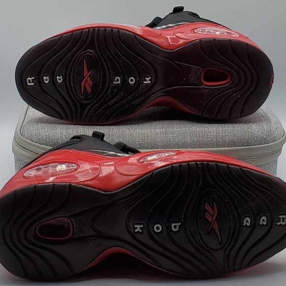 Reebok Question Mid Iverson Boys Size 4 Black/Red G57551 New - Picture 5 of 9
